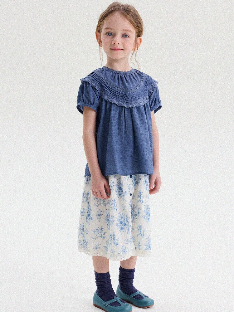 French Floral Lace Cotton Skirt レース ショートスカート【mh0013204】