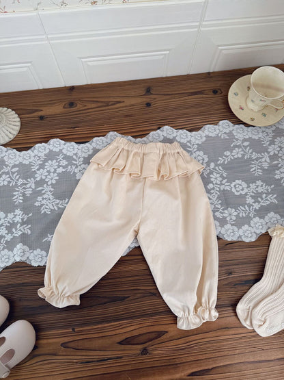 Floral Lace Twill Tapered Pants フリルレース付ツイルテーパードパンツ【mh0012111】