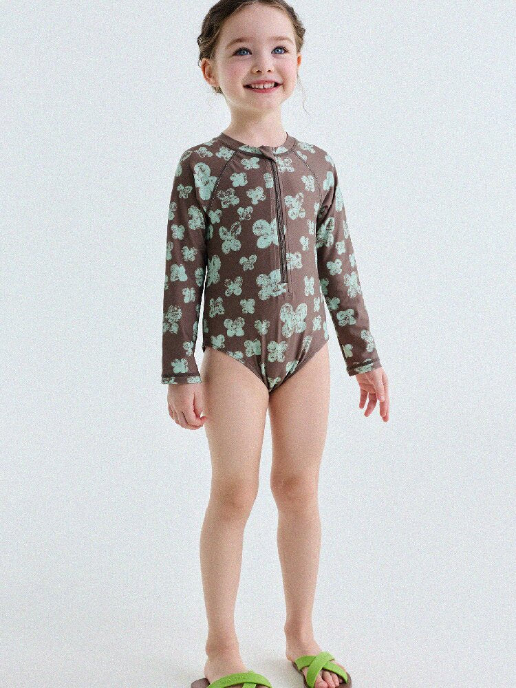UPF50+ Sunscreen Long-Sleeved One-Piece Swimsuit ラッシュガード 長袖水着【mh0013191】