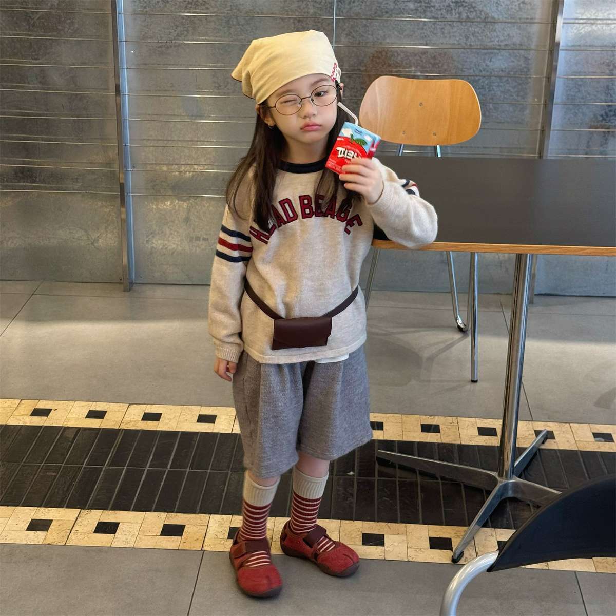 -長袖セーター ニット素材 ラグラン袖 刺繡ロゴ トップス【mh0011422】 - mamahalo shop - ニット・セーター -  べビー服 - 子供服 - 男の子 - 女の子