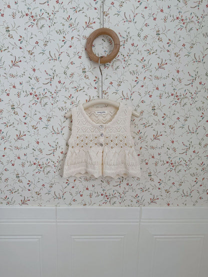 Openwork Jacquard Knitted Vest 透かし編みジャガードニットベスト【mh0012108】