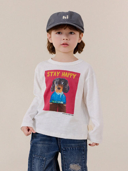 グレーのキッズキャップ、フロント刺繍ロゴhi