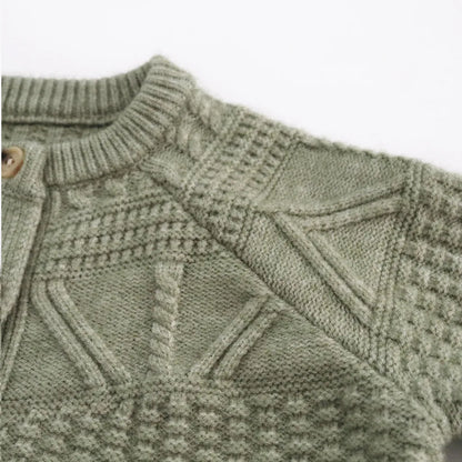 -デザイン編み切り替えニットカーディガン【mh0011091】 - mamahalo shop - カーディガン・パーカー -  べビー服 - 子供服 - 男の子 - 女の子