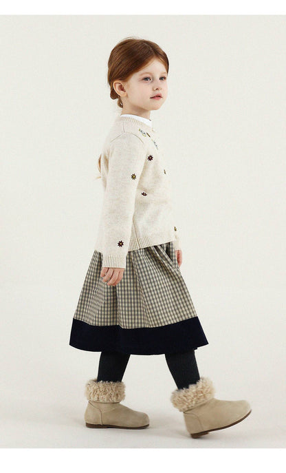 -長袖カーディガン ウール混紡 刺繍デザイン クルーネック【mh0011343】 - mamahalo shop - カーディガン・パーカー -  べビー服 - 子供服 - 男の子 - 女の子