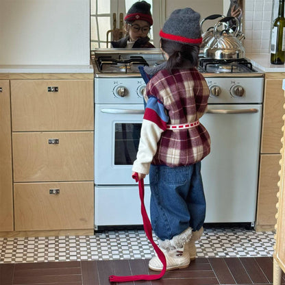 -チェック柄ベスト 裏ボア デニムポケット 中綿入り アウター【mh0011418】 - mamahalo shop - ベスト -  べビー服 - 子供服 - 男の子 - 女の子