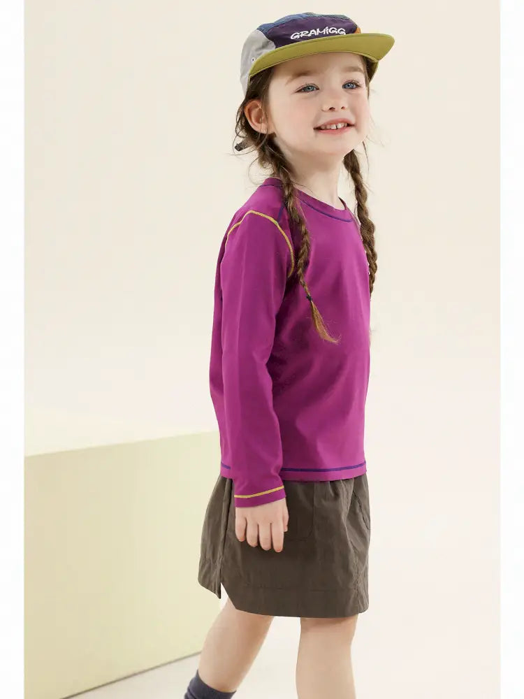 -切り替えステッチ長袖Tシャツ【mh0011300】 - mamahalo shop - 長袖Tシャツ -  べビー服 - 子供服 - 男の子 - 女の子