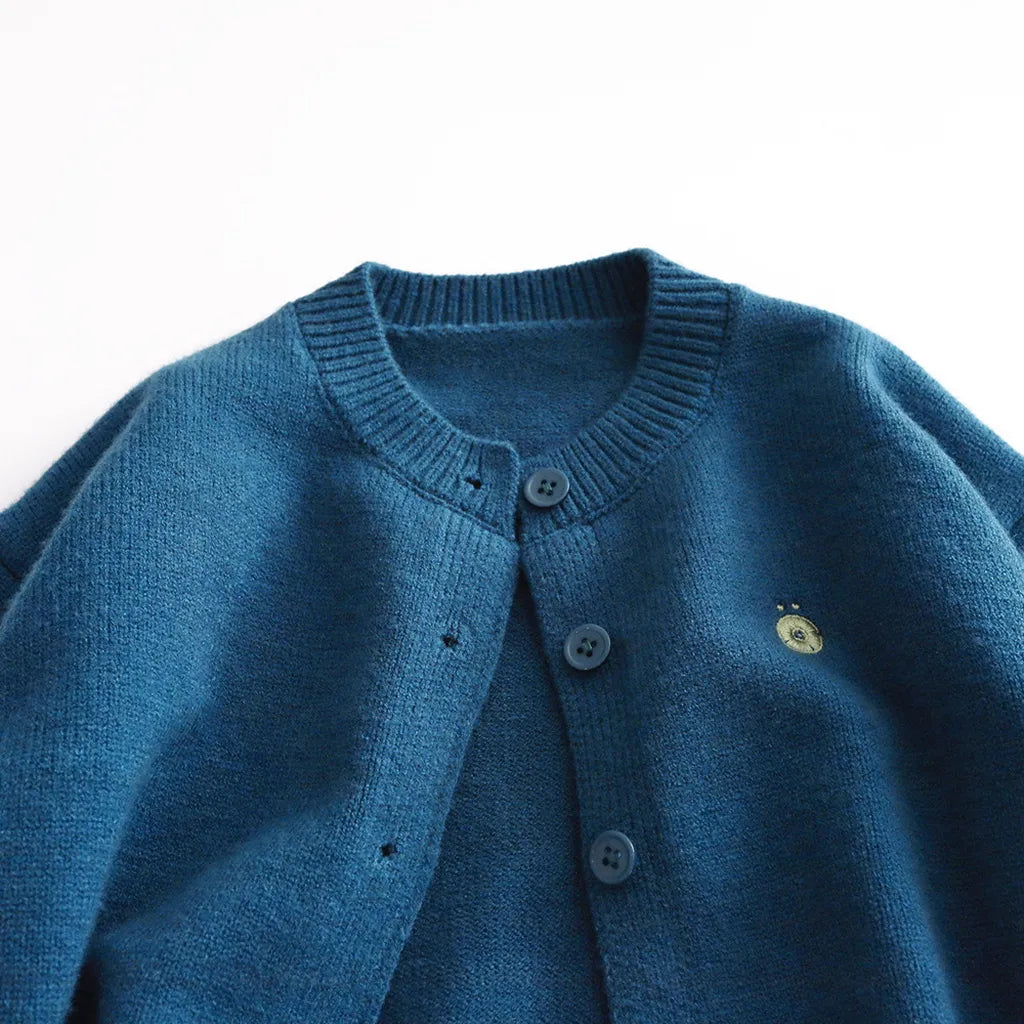 -シンプルワンポイント刺繍ニットカーディガン【mh0011088】 - mamahalo shop - カーディガン・パーカー -  べビー服 - 子供服 - 男の子 - 女の子