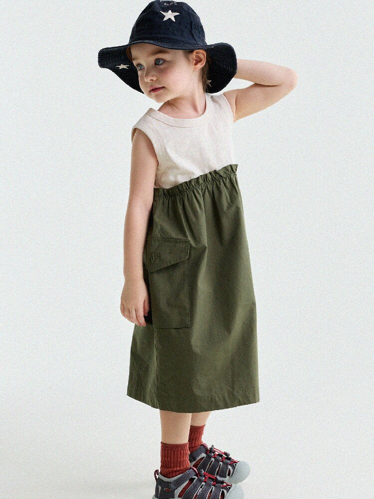 Cargo Pocket Cotton Dress ワークテイスト ノースリーブワンピース【mh0013195】