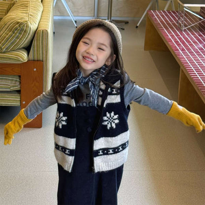 ニットベスト ジップアップ ノルディック柄 ノースリーブ トップス【mh0011429】