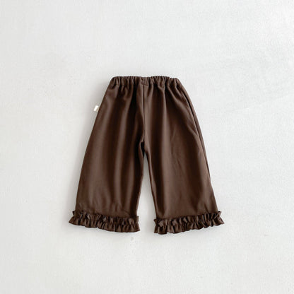 Lace Trim Straight Pants レース フリル ストレートパンツ【mh0012093】