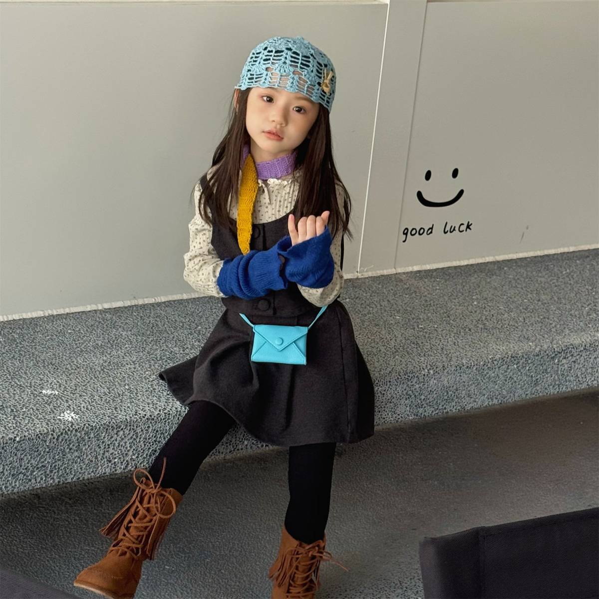 -キャミソールトップス+スカートセットアップ 2点セット ウール調素材【mh0011413】 - mamahalo shop - ノースリーブセットアップ -  べビー服 - 子供服 - 男の子 - 女の子