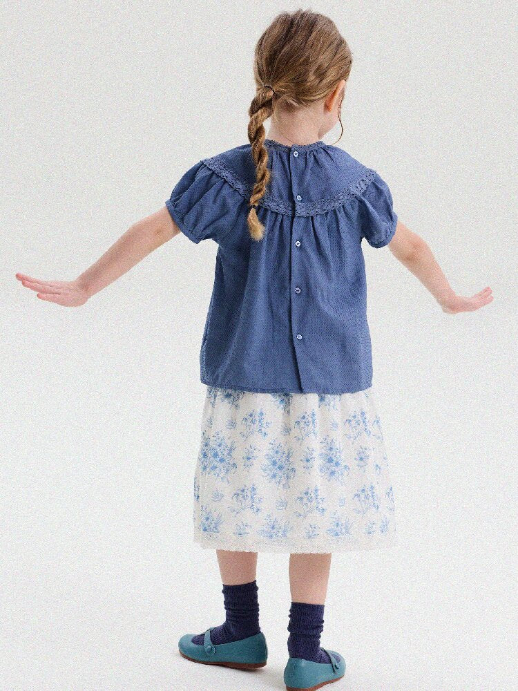 French Floral Lace Cotton Skirt レース ショートスカート【mh0013204】
