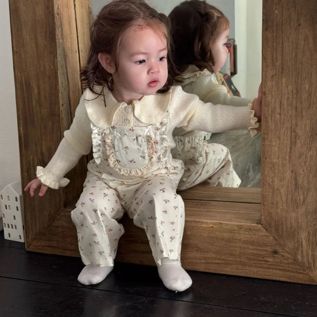 -フラワープリントフリルサロペットオーバーオール【mh0011168】 - mamahalo shop - サロペットパンツ・サスペンダーパンツ -  べビー服 - 子供服 - 男の子 - 女の子