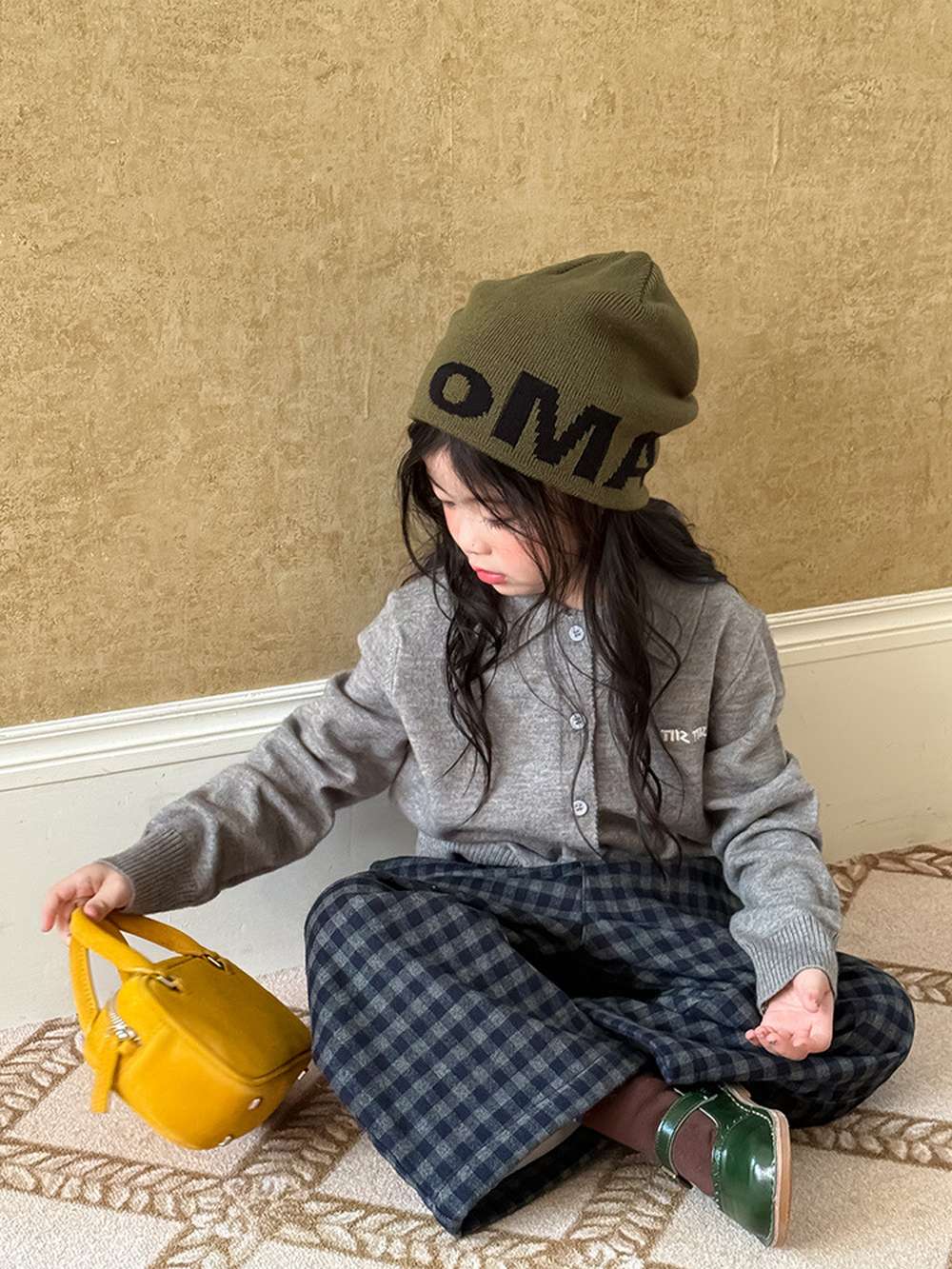 長袖ニットシャツ アルファベット刺繍 ポロシャツ【mh0011460】