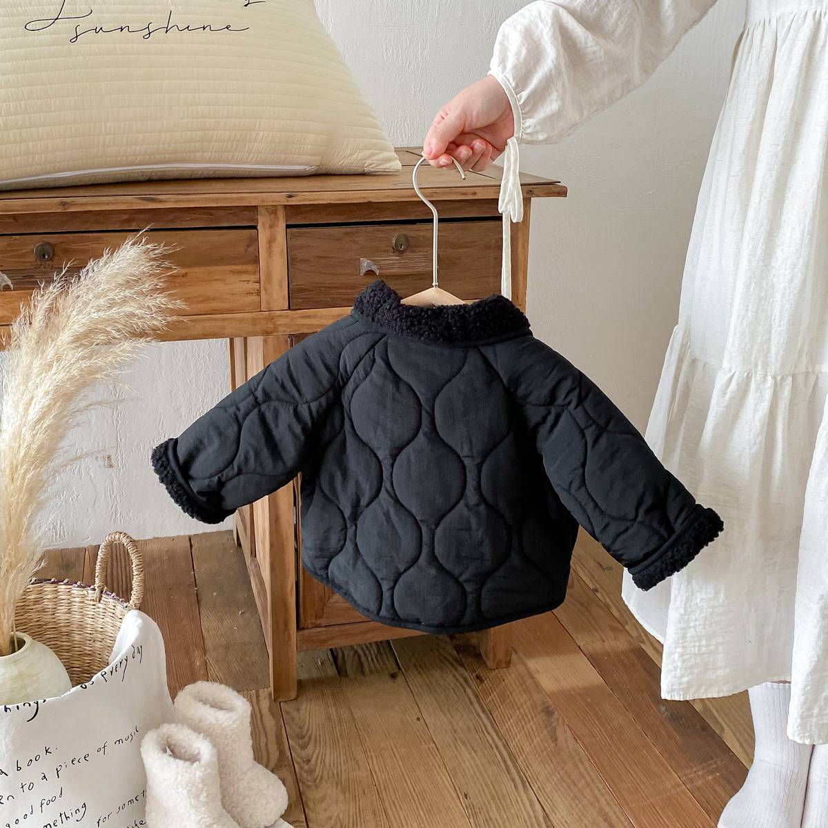 -中綿ジャケット キルティング ボア襟 あったか ボア裏地 防寒 アウター【mh0011397】 - mamahalo shop - ショートコート・ジャケット・ジャンパー -  べビー服 - 子供服 - 男の子 - 女の子