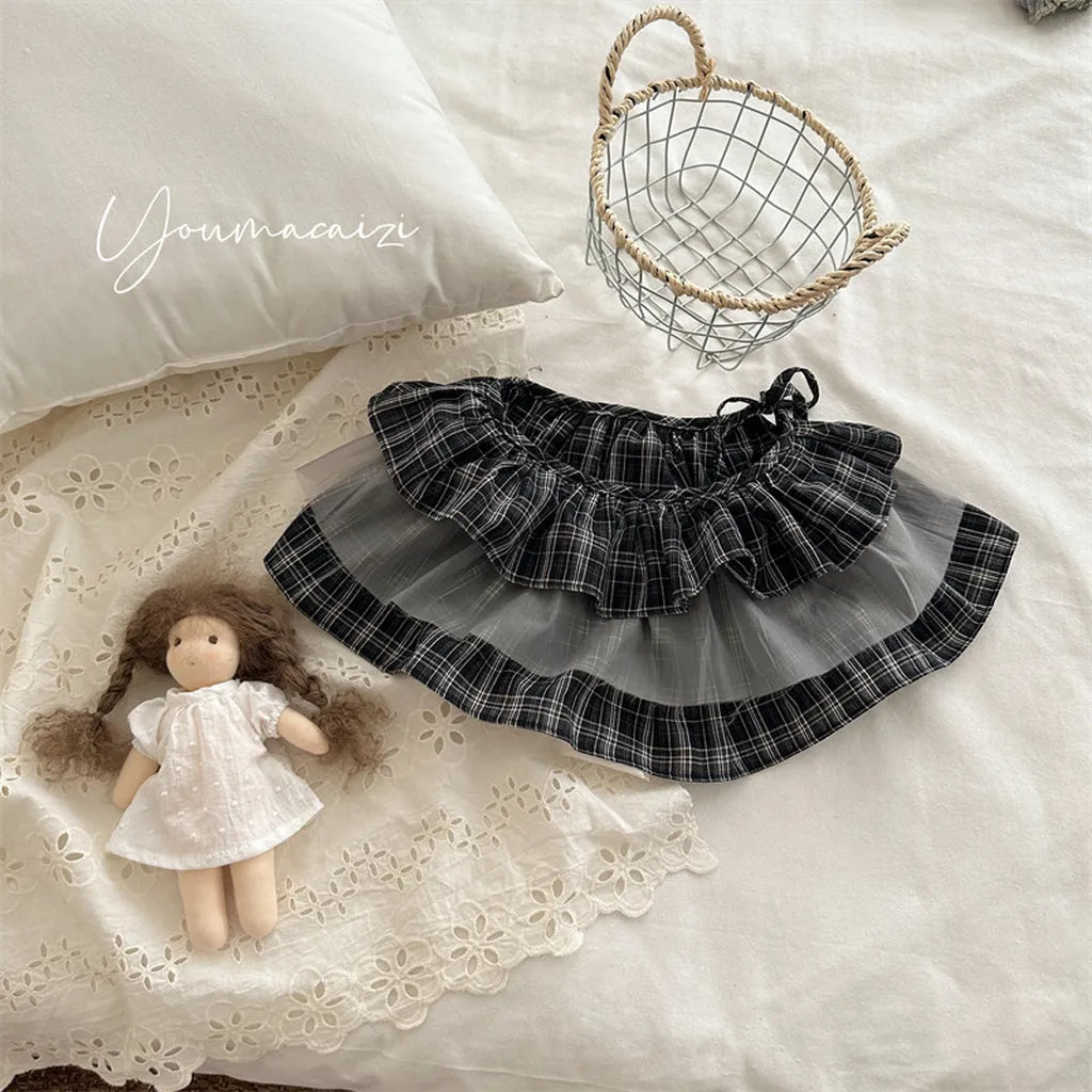 -チェックチュールレイヤードミニスカート【mh0011268】 - mamahalo shop - スカート -  べビー服 - 子供服 - 男の子 - 女の子