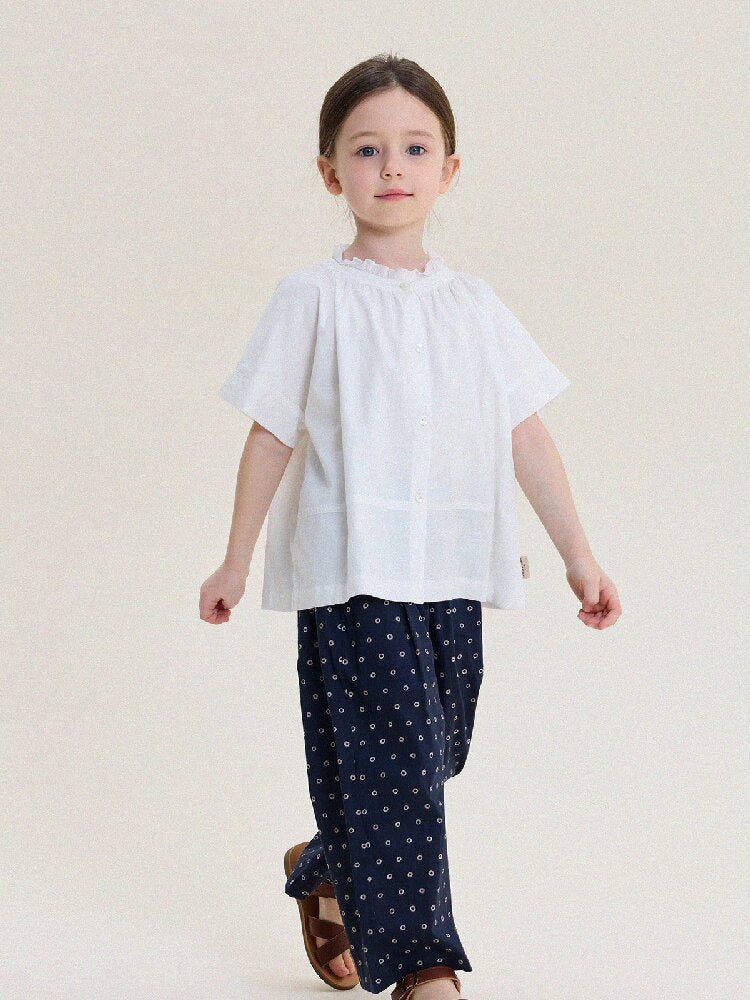Floral Print Cotton Long Pants ドット柄 ロングパンツ【mh0013169】