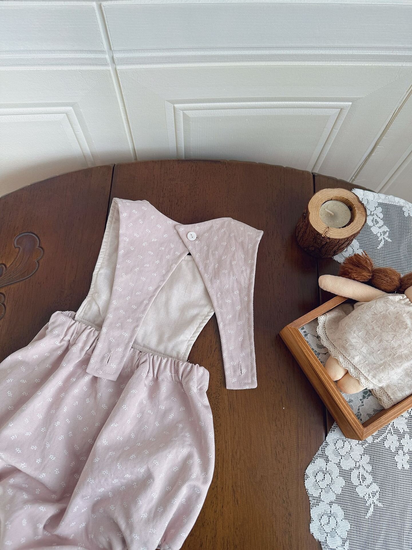 Floral Twill Suspender Romper 花柄 ツイル サスペンダー ロンパース【mh0012154】