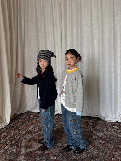 yummy&rocky | Embroidered Ripped Heavy Jeans 刺繍クラッシュ加工ヘビーデニム【mh0020107】