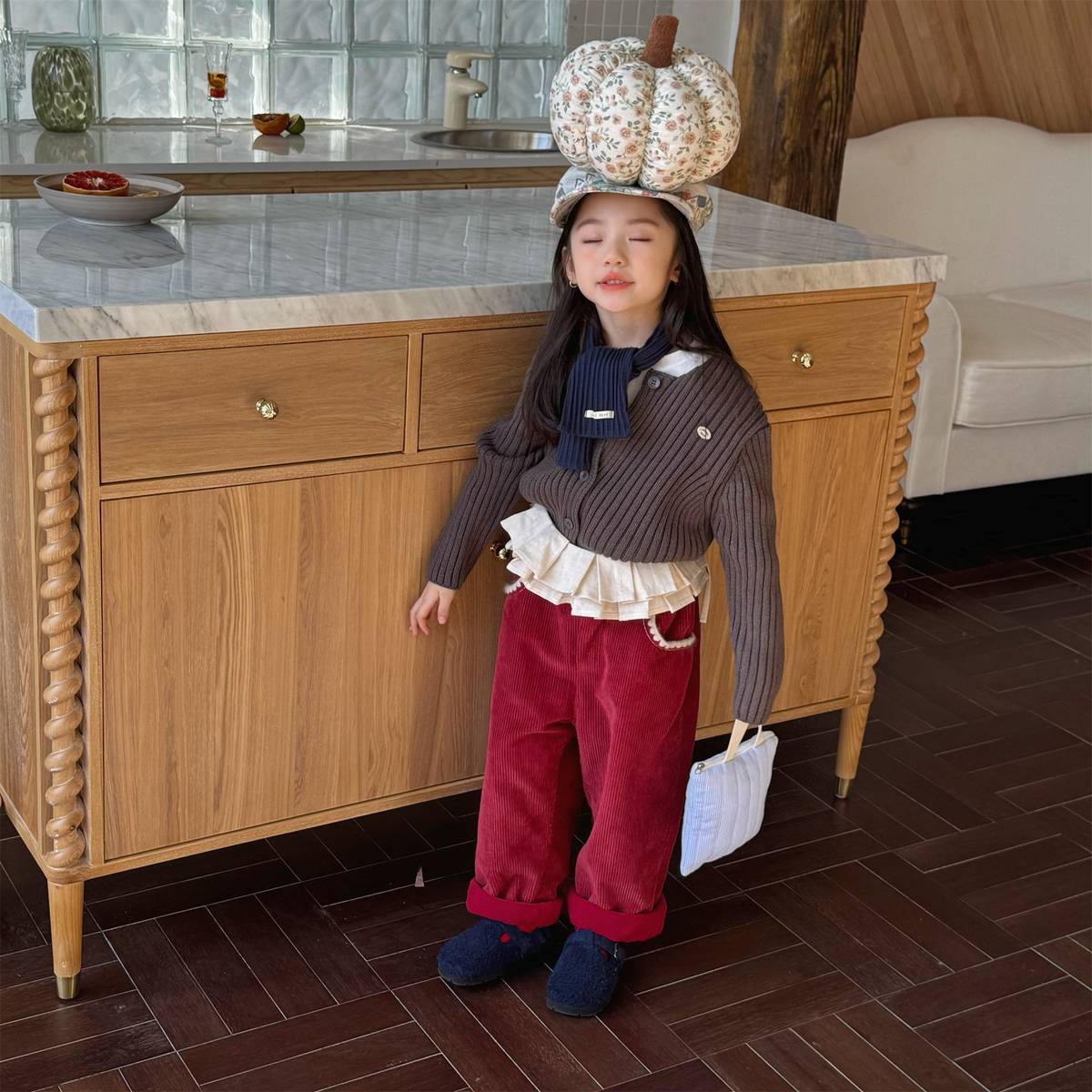 -コーデュロイロングパンツ 裏起毛 暖か長ズボン コットン素材【mh0011415】 - mamahalo shop - ロングパンツ・スウェットパンツ -  べビー服 - 子供服 - 男の子 - 女の子