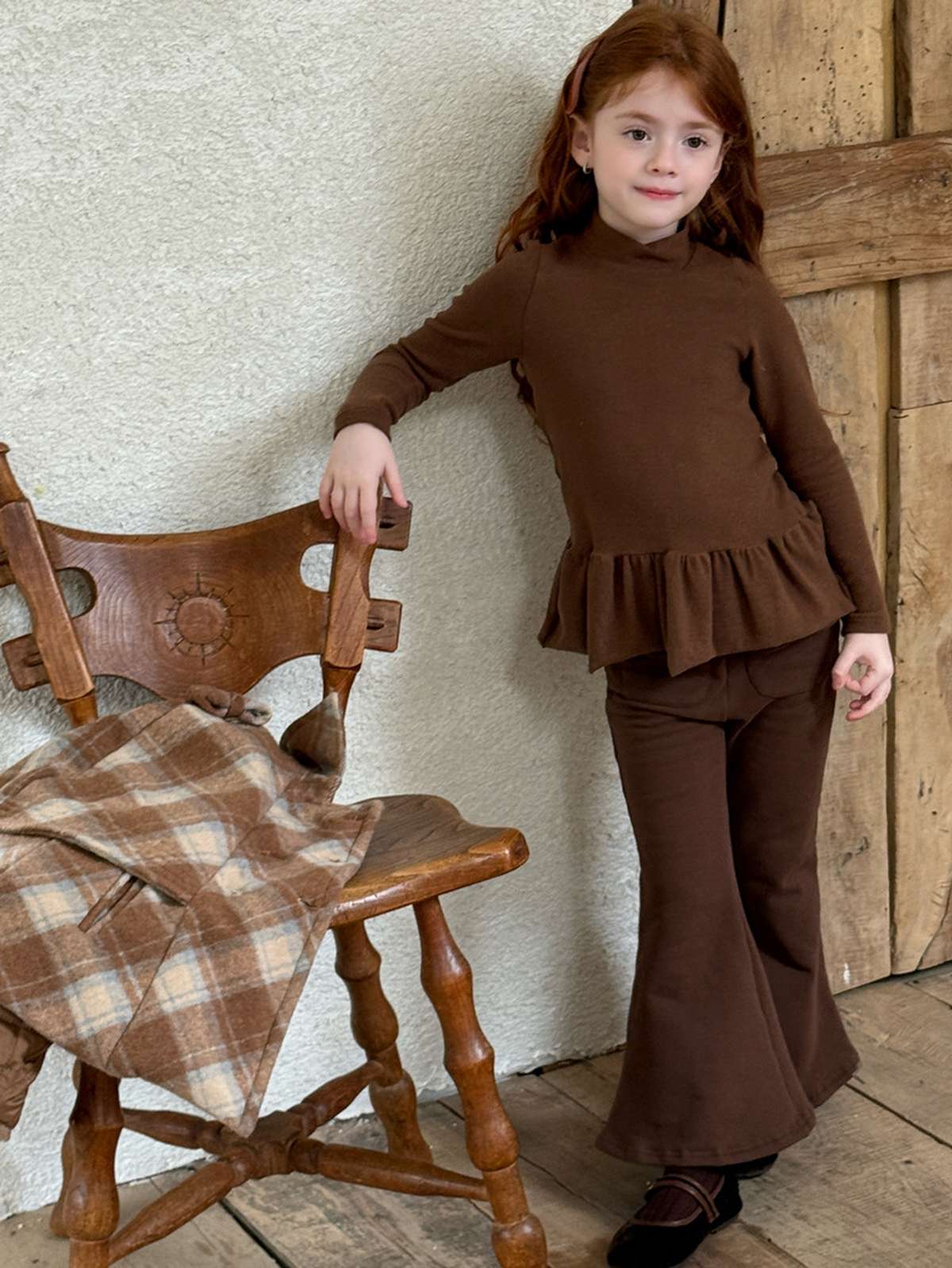 裏起毛フレアパンツ ベルボトム 暖かポケット付き ロングパンツ【mh0011444】