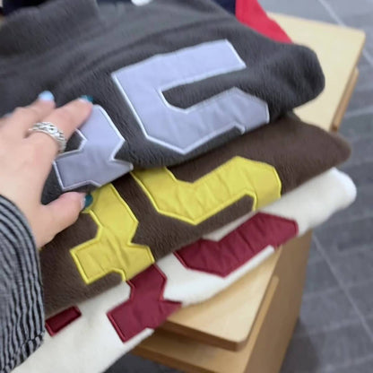 -長袖フリース プルオーバー ナンバーワッペン ハイネック スリーブデザイン【mh0011409】 - mamahalo shop - トレーナー・フーディ -  べビー服 - 子供服 - 男の子 - 女の子