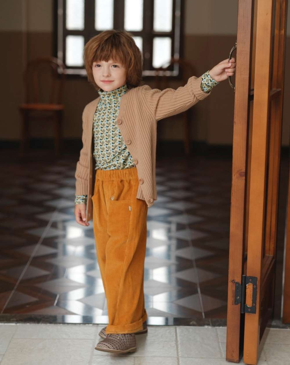 長袖カーディガン Vネック リブニット ベーシックトップス【mh0011548】