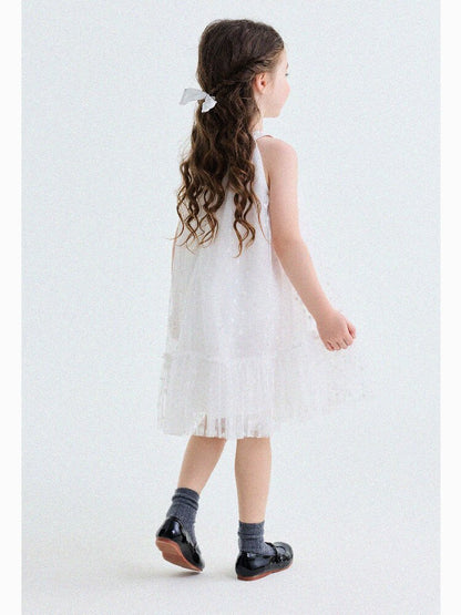 Embroidered Gauze Princess Dress フリル ノースリーブワンピース【mh0013173】