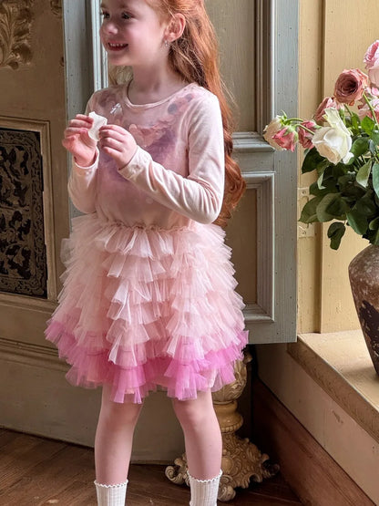 -スパンコールチュール長袖ドレスワンピース【mh0011216】 - mamahalo shop - 長袖ワンピース -  べビー服 - 子供服 - 男の子 - 女の子