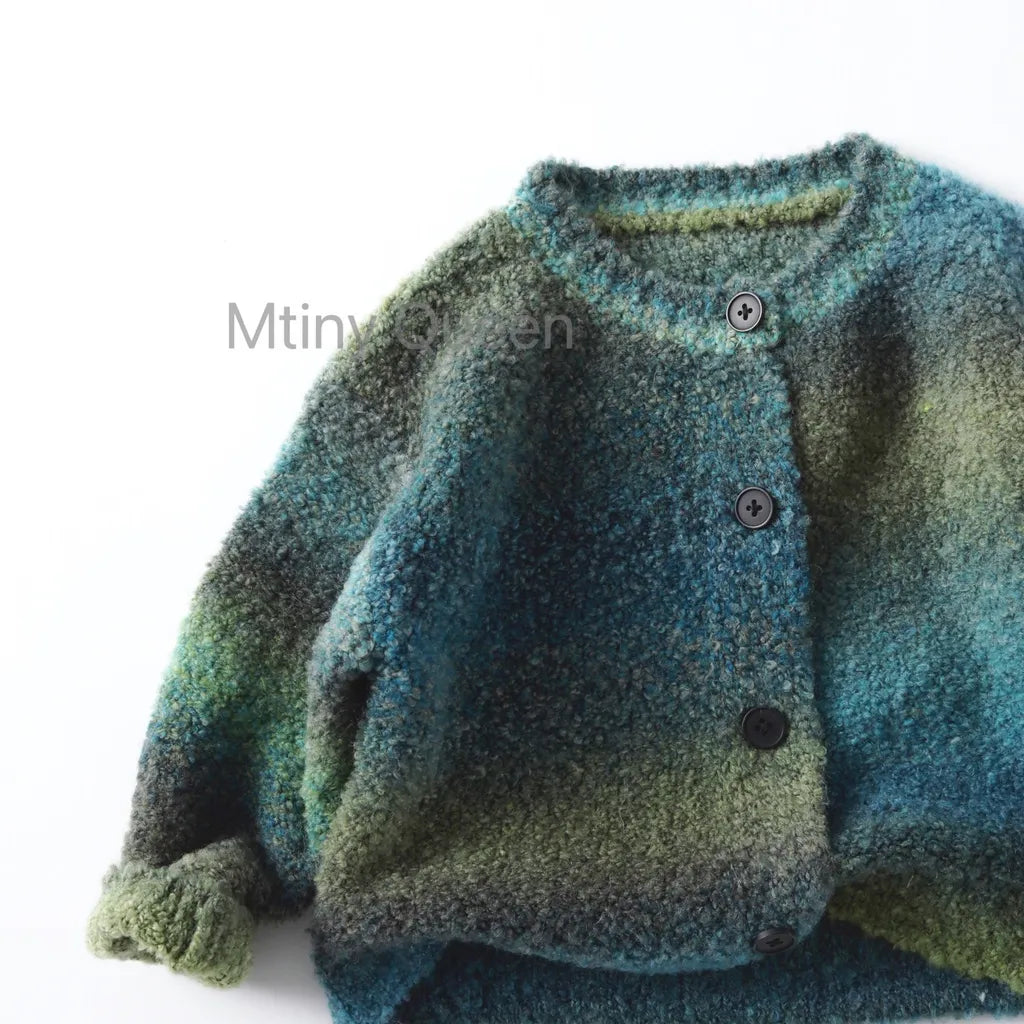 -グラデーションモヘア風ニットカーディガン【mh0011275】 - mamahalo shop - カーディガン・パーカー -  べビー服 - 子供服 - 男の子 - 女の子