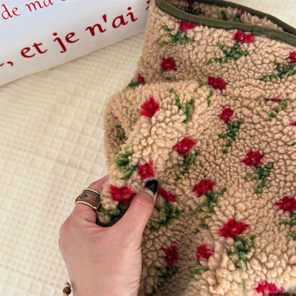 シープボアコート 花柄 フリースジャケット もこもこアウター 厚手防寒【mh0011436】