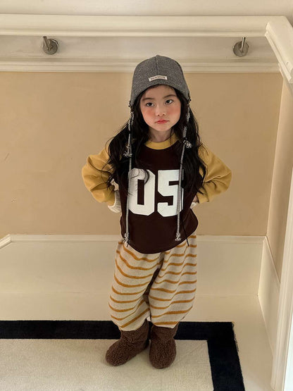 長袖スウェット | ナンバーロゴ | 裏起毛ラグランプルオーバー【mh0011473】