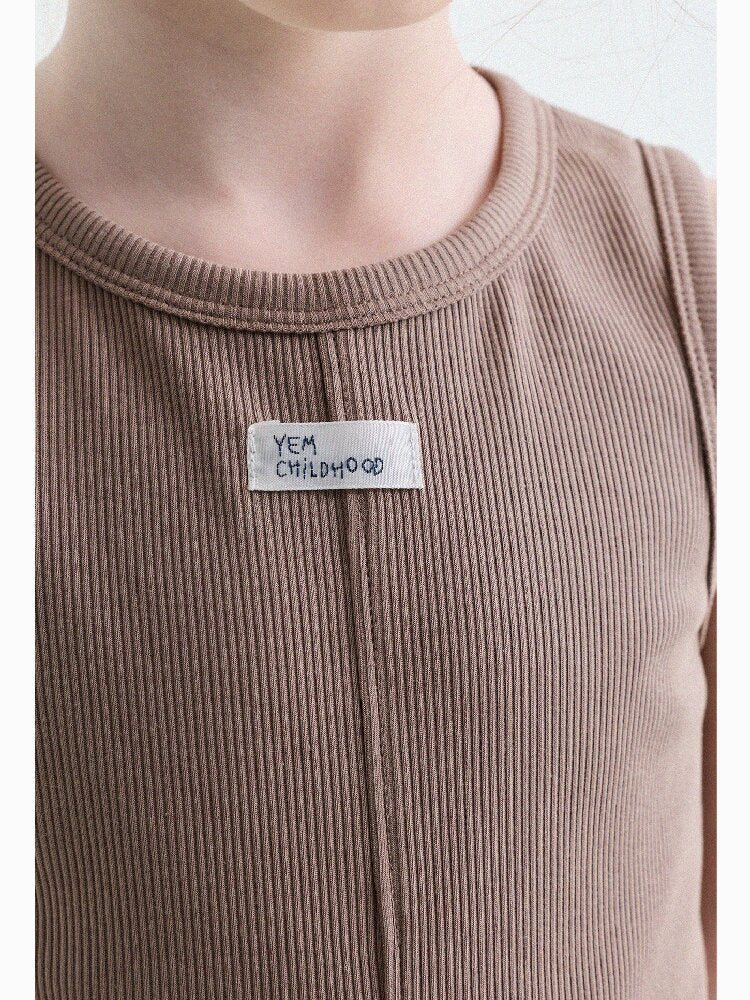 Ribbed Cotton Tank Top センターシーム ノースリーブトップス【mh0013190】