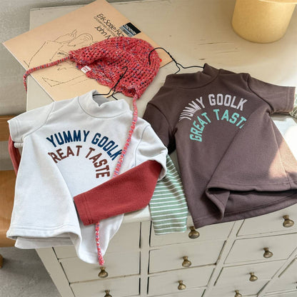 -長袖Tシャツ 裏起毛 ハイネック あったかインナー ベーシック【mh0011416】 - mamahalo shop - 長袖Tシャツ -  べビー服 - 子供服 - 男の子 - 女の子