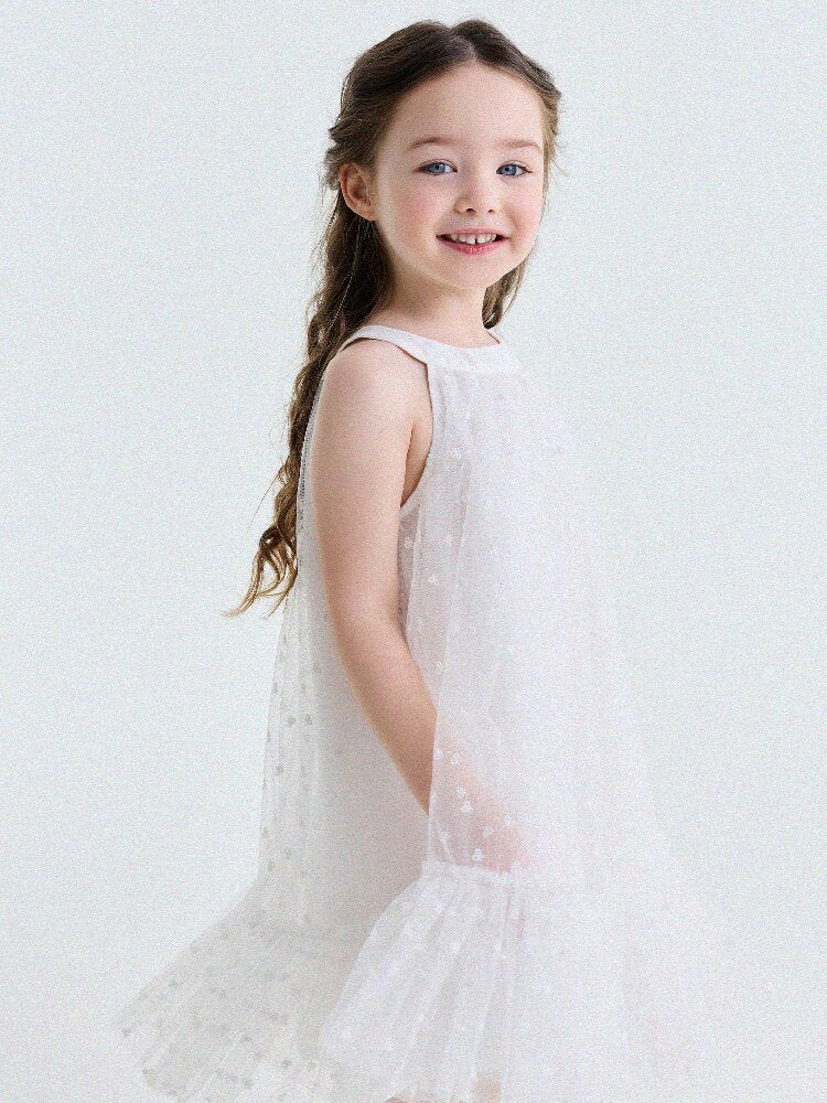 Embroidered Gauze Princess Dress フリル ノースリーブワンピース【mh0013173】