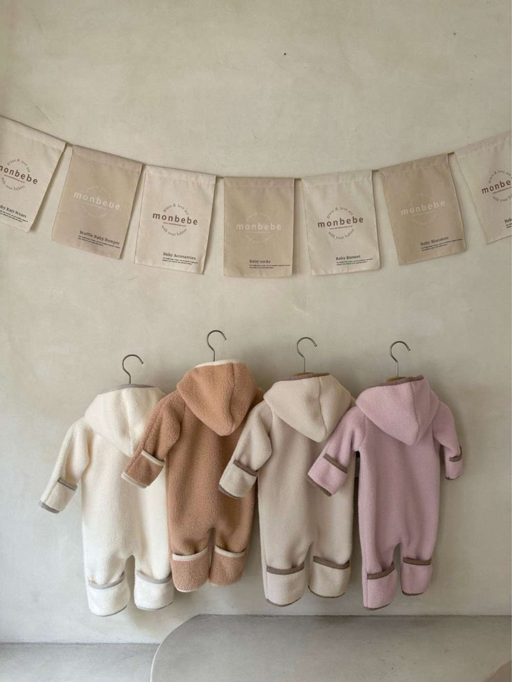 長袖もこもこフーディロンパース | フード付きボア | 防寒アウタージャンプスーツ【mh0011497】