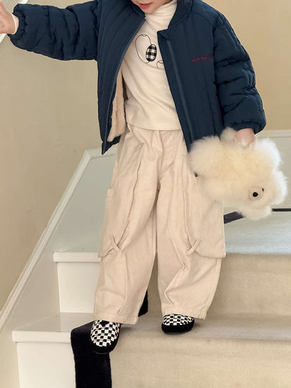 長袖ハイネックトップス | アップリケ刺繍 | 裏起毛モックネックカットソー【mh0011471】