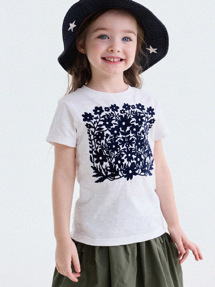 Flocked Print Cotton T-shirt フロッキー 半袖Tシャツ【mh0013184】