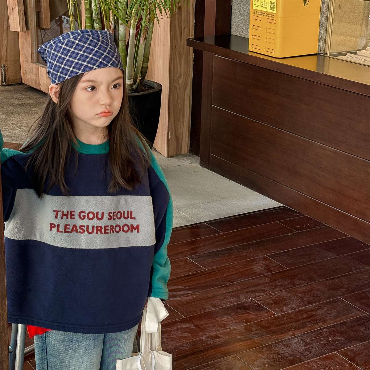 -長袖フリース ラグラン袖 プリントロゴ クルーネック トップス【mh0011426】 - mamahalo shop - 長袖Tシャツ -  べビー服 - 子供服 - 男の子 - 女の子