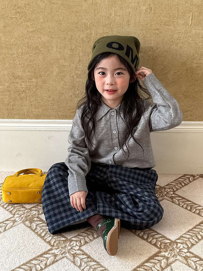 長袖ニットシャツ アルファベット刺繍 ポロシャツ【mh0011460】