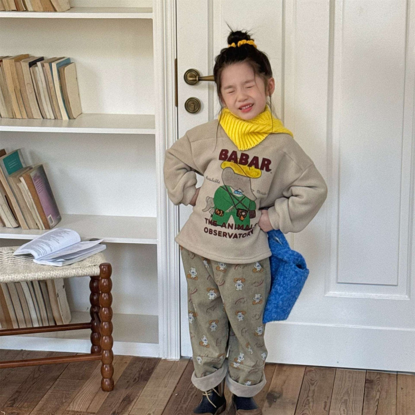 長袖フリーススウェット プリント トレーナー ゆるシルエット【mh0011435】