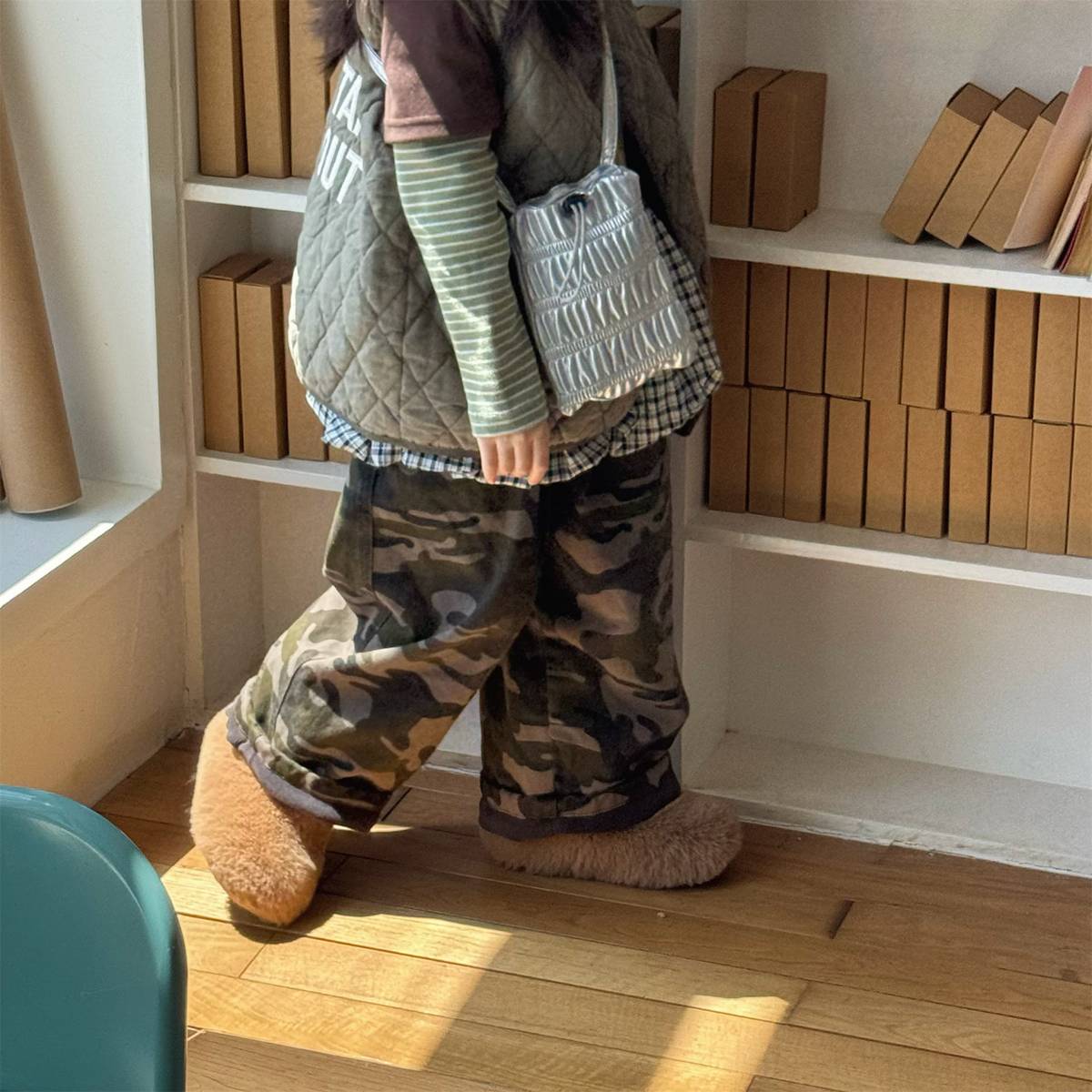 -カモフラ柄ロングパンツ 裏起毛 長ズボン カジュアルパンツ【mh0011414】 - mamahalo shop - ロングパンツ・スウェットパンツ -  べビー服 - 子供服 - 男の子 - 女の子