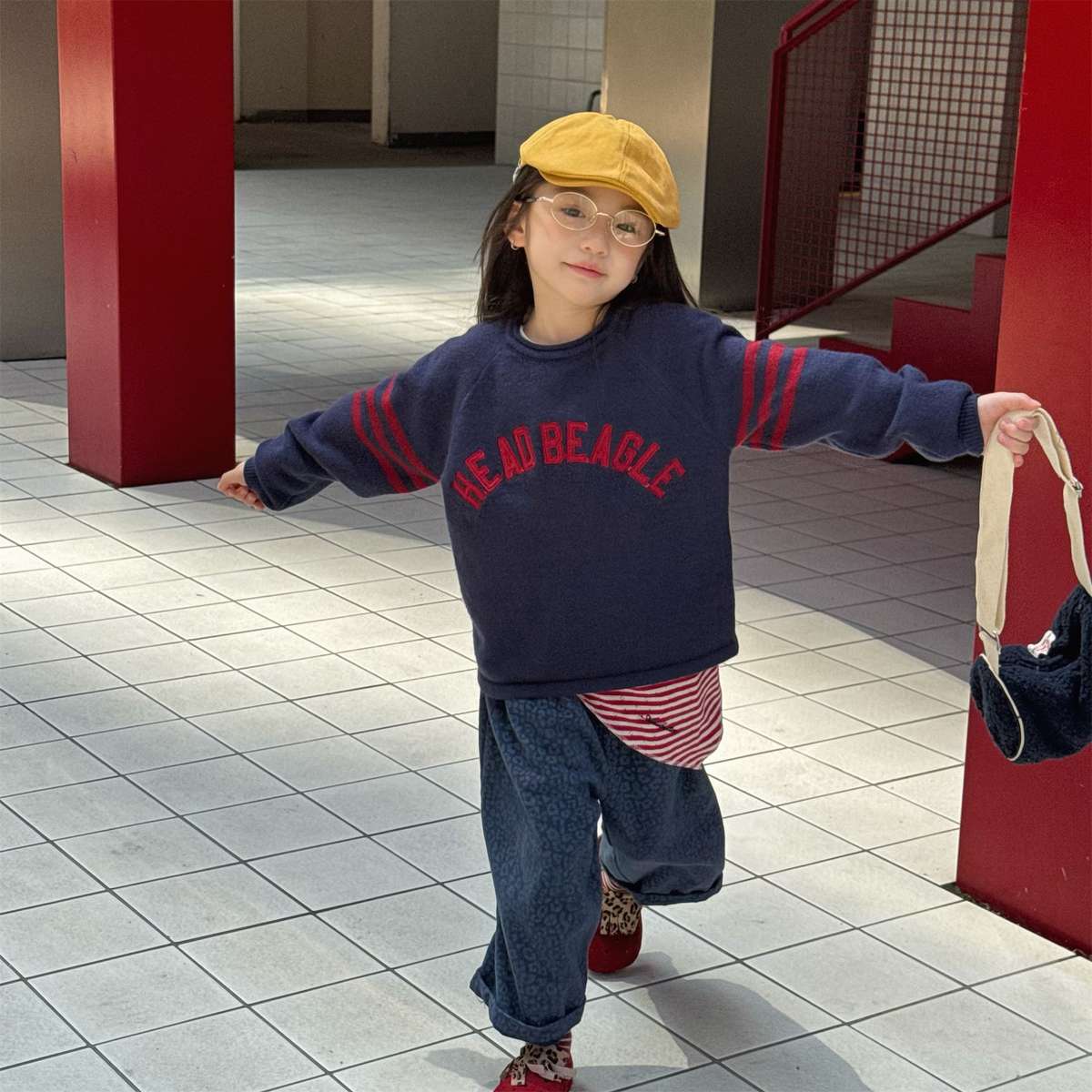 -長袖セーター ニット素材 ラグラン袖 刺繡ロゴ トップス【mh0011422】 - mamahalo shop - ニット・セーター -  べビー服 - 子供服 - 男の子 - 女の子