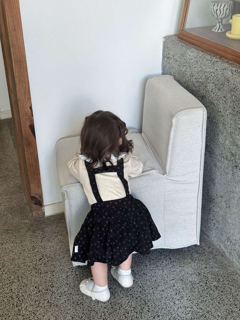 長袖Tシャツ フリル襟 フライス 裏起毛 リブTシャツ【mh0011508】