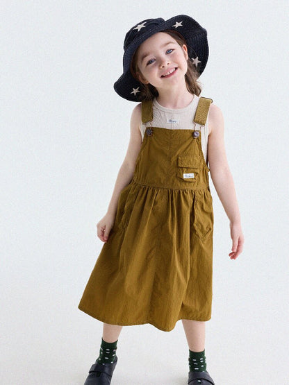 Multi Pocket Layering Bib Skirt ワークテイスト サロペットワンピース【mh0013188】