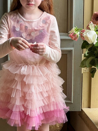 -スパンコールチュール長袖ドレスワンピース【mh0011216】 - mamahalo shop - 長袖ワンピース -  べビー服 - 子供服 - 男の子 - 女の子