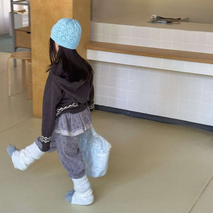 ニットフーディ ジップアップ ノルディック柄 カーディガン【mh0011430】