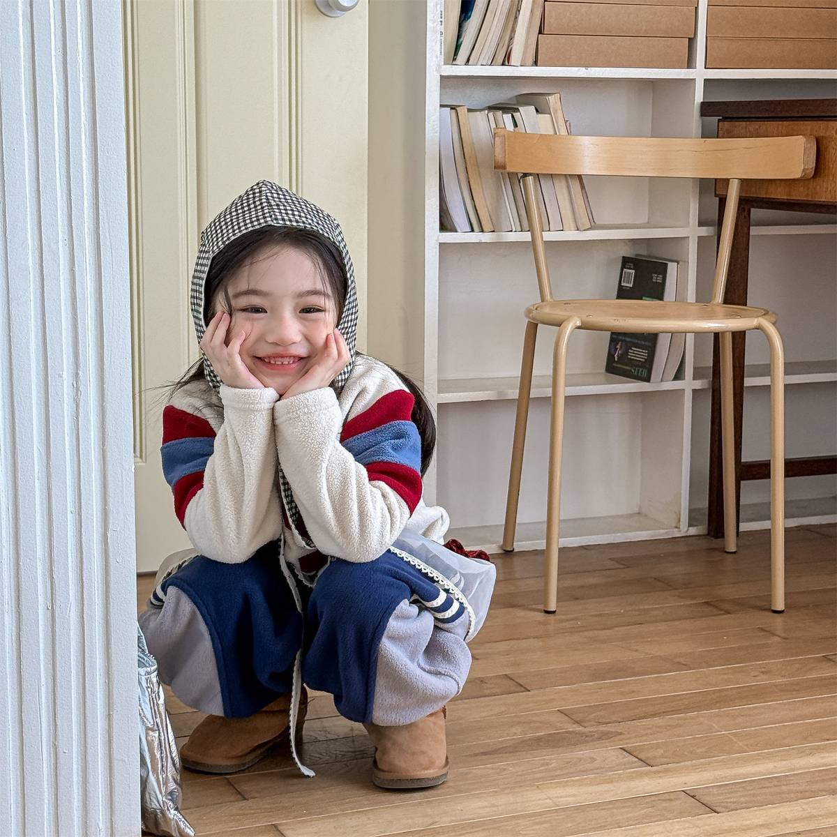 -長袖フリース プルオーバー ナンバーワッペン ハイネック スリーブデザイン【mh0011409】 - mamahalo shop - トレーナー・フーディ -  べビー服 - 子供服 - 男の子 - 女の子