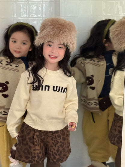 長袖セーター アルファベット刺繍 ラウンドネック プルオーバー【mh0011462】