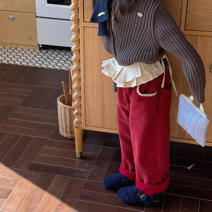 -コーデュロイロングパンツ 裏起毛 暖か長ズボン コットン素材【mh0011415】 - mamahalo shop - ロングパンツ・スウェットパンツ -  べビー服 - 子供服 - 男の子 - 女の子